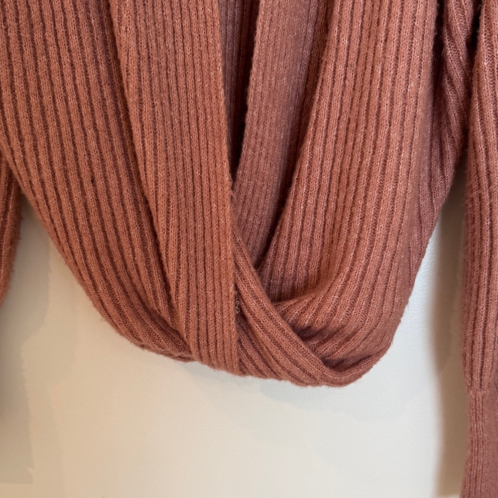 Max Studio Ribbed Knit Cardigan in Mauve - Picture 4 of 10